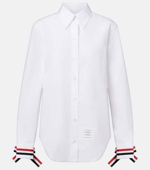 Thom Browne Hemd Aus Baumwollpopeline - Weiß