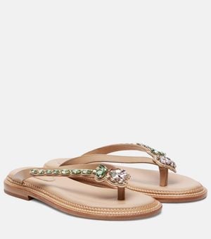 Simone Rocha Embellished Leather Thong Sandals - Pink