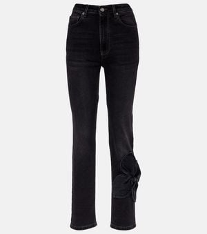 Area Cropped Straight Jeans - Blau