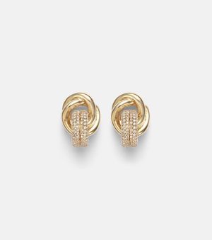 STONE AND STRAND Pendientes De Oro De 14 Ct Con Diamantes - Blanco