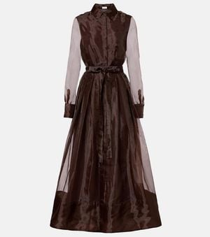 Jonathan Simkhai Montgomery Organza Shirt Dress - Brown