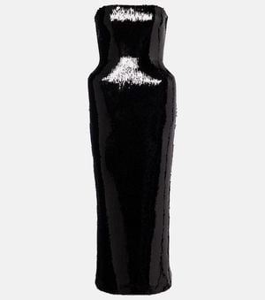 David Koma Sequined Bustier Dress - Black