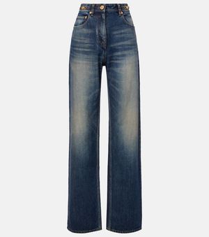 Versace Wide-Leg High-Rise Jeans - Blau