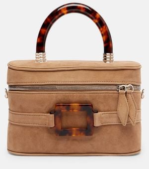 Roger Vivier Schultertasche Vanity Mini Aus Veloursleder - Braun