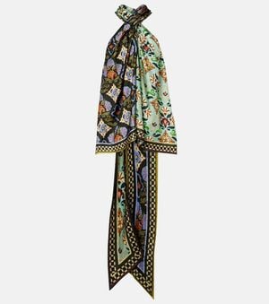 ALÉMAIS Top Cece De Seda Floral Con Cuello Halter - Verde