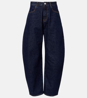 Alaïa Mid-Rise Barrel Jeans - Blau