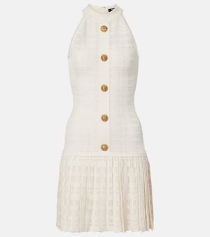 Balmain Checked Minidress - Natural