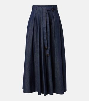 Max Mara Amanda Chambray Maxi Skirt - Blue