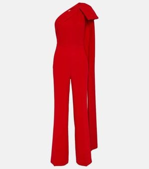 Roland Mouret Bow-Detail Asymmetric Cady Jumpsuit - Red