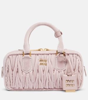Miu Miu Arcadie Small Suede Top-Handle Bag - Pink
