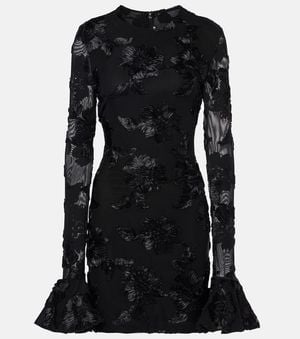 ROTATE BIRGER CHRISTENSEN 'Flower Mesh Mini' Dress - Black