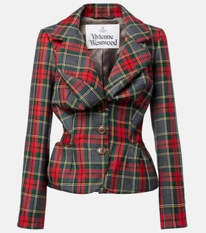 Vivienne Westwood Blazer De Lana Virgen Con Tartan - Rojo
