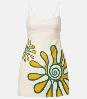 Cala De La Cruz Robe Lucca Imprimee En Lin - Blanc