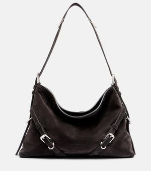 Givenchy Sac Voyou Medium En Daim - Noir