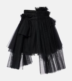 Noir Kei Ninomiya Mesh Midi Skirt - Black
