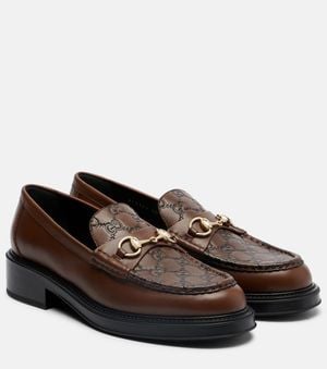 Gucci Horsebit Leather Loafers - Brown