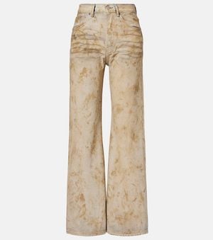 Acne Studios 2021 Distressed Wide-Leg Jeans - Natural
