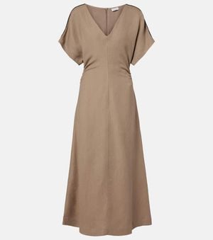 Brunello Cucinelli Monili Midi Dress - Natural