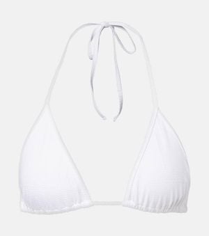 TOTEME Monogram Pointelle Bikini Top - White