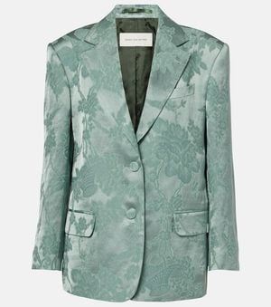 Dries Van Noten Blazer Aus Einem Leinengemisch - Grün