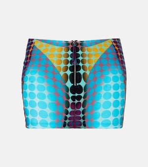 Jean Paul Gaultier Bedruckter Minirock Re-Edition - Blau