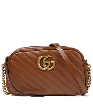 Gucci GG Marmont Small Matelassé Shoulder Bag - Brown