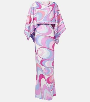 PUCCI Printed Silk Twill Maxi Dress - Purple