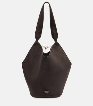 KHAITE Tote Bag Lotus Mini Aus Veloursleder - Schwarz