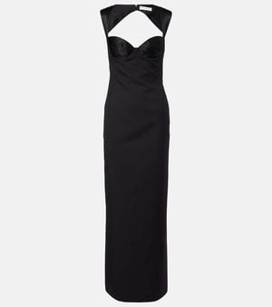 Nina Ricci Robe Longue En Laine Vierge - Noir