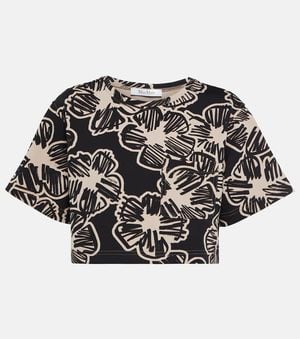 Max Mara Apotema Floral Crop Top - Black
