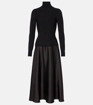 Jonathan Simkhai Frances Knitted Satin Midi Dress - Black