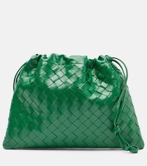 Bottega Veneta Pochette Small En Cuir Intrecciato - Vert