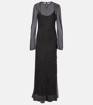 SIR. Polka-Dot Silk Maxi Dress - Black