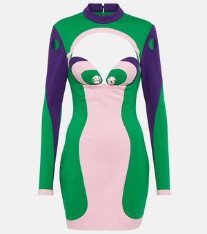 Area Verziertes Minikleid - Grün