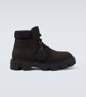 Moncler Ankle Boots Peak City Aus Leder - Schwarz