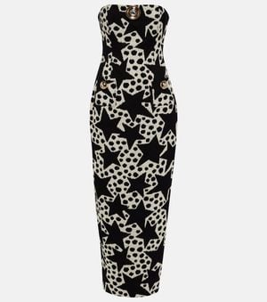 Area Crystal-Embellished Jacquard Maxi Dress - Black