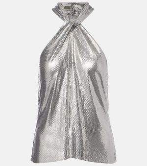 Rabanne Chainmail Halterneck Top - Grey