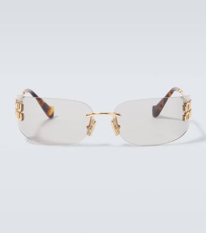 Miu Miu Ovale Sonnenbrille - Mettallic