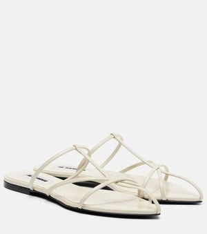 Jil Sander Cage Leather Sandals - White