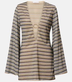 Oséree Lumiere Striped Minidress - Brown