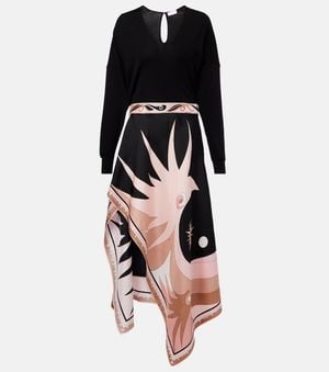 PUCCI Stella Knitted Silk-Blend Midi Dress - Black