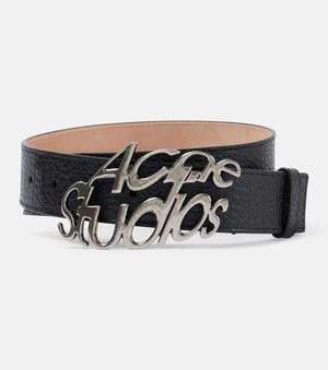 Acne Studios Ceinture En Cuir A Logo - Noir