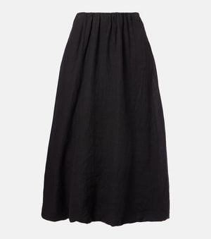 Velvet Rachelle Linen Midi Skirt - Black