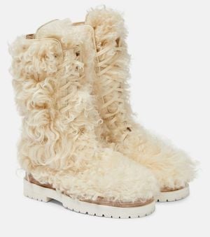 Magda Butrym Bottines En Shearling - Neutre
