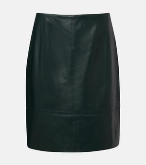 Vince Leather Pencil Skirt - Green