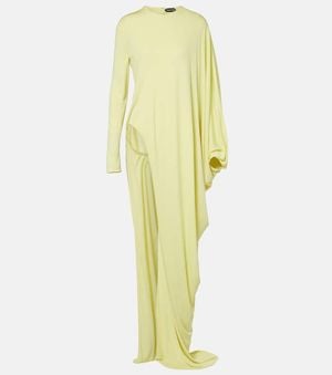 Tom Ford Asymmetric Crepe Jersey Maxi Dress - Yellow