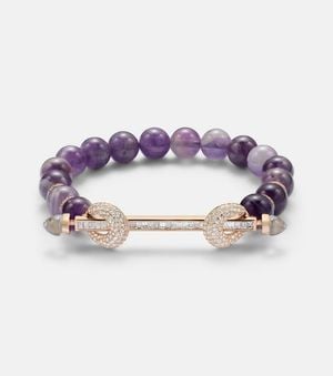 ANANYA Chakra 18Kt Rose Bracelet With Gemstones - Purple