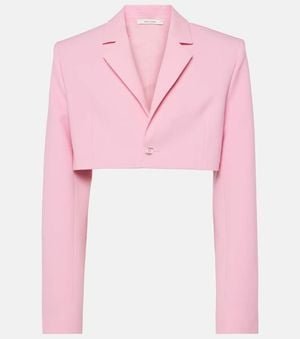 Nensi Dojaka Cropped-Blazer - Pink