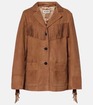 RIXO London Jacke Aus Veloursleder - Braun