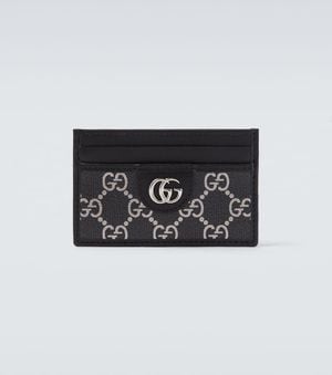 Gucci Kartenetui Gg Mit Leder - Schwarz
